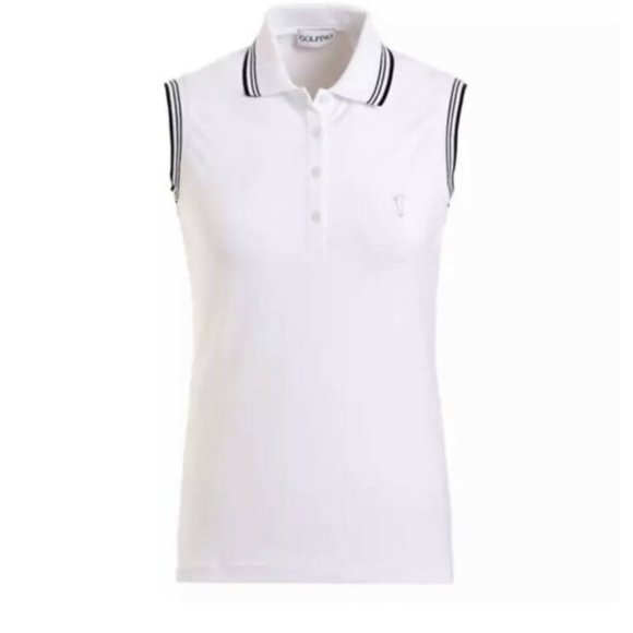 GOLFINO Sleeveless Sun Protection Striped Collar Polo - Picture 1 of 1